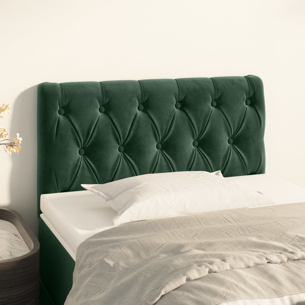 vidaXL Čelo postele tmavě zelené 80 x 7 x 78/88 cm samet