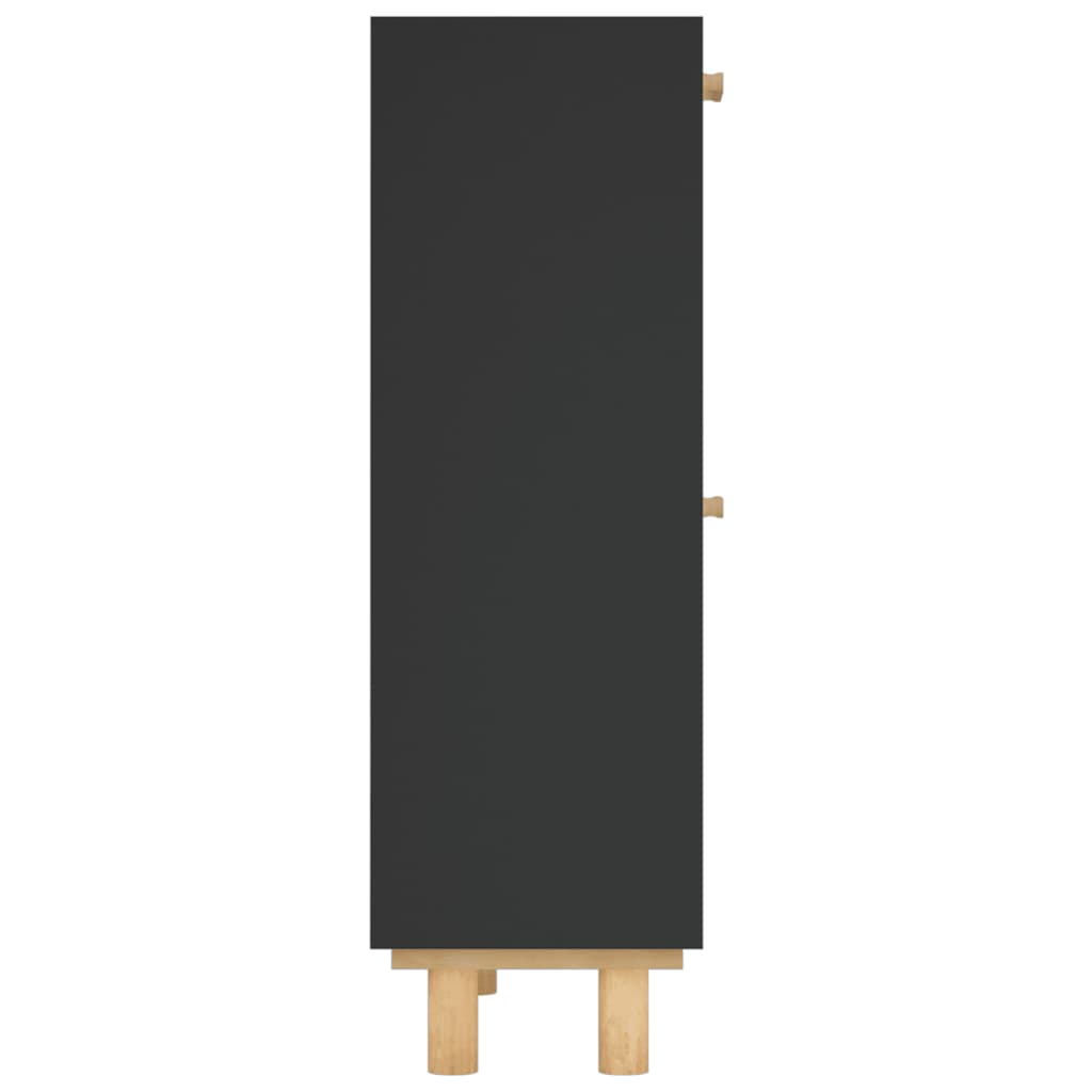 vidaXL Botník černý 52 x 25 x 80 cm kompozitní dřevo a přírodní ratan