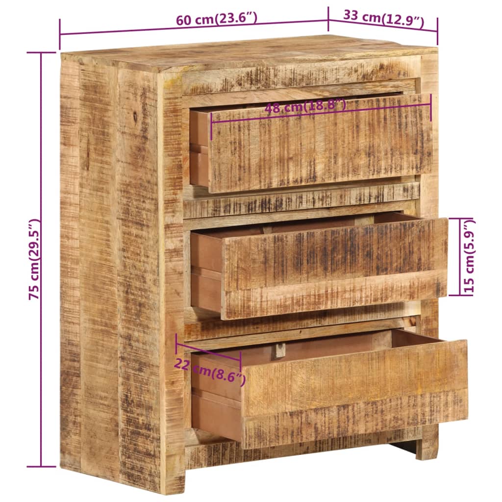 vidaXL Komoda 60 x 33 x 75 cm masivní mangovníkové dřevo