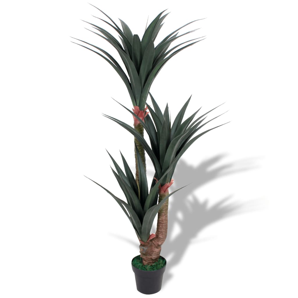 vidaXL Umělá rostlina juka s květináčem 155 cm zelená
