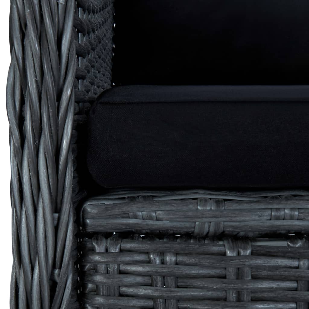 vidaXL 3dílná zahradní sedací souprava podušky polyratan tmavě šedá