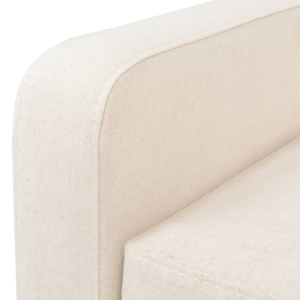 vidaXL Trojmístná sedačka, textilní čalounění, krémově bílá