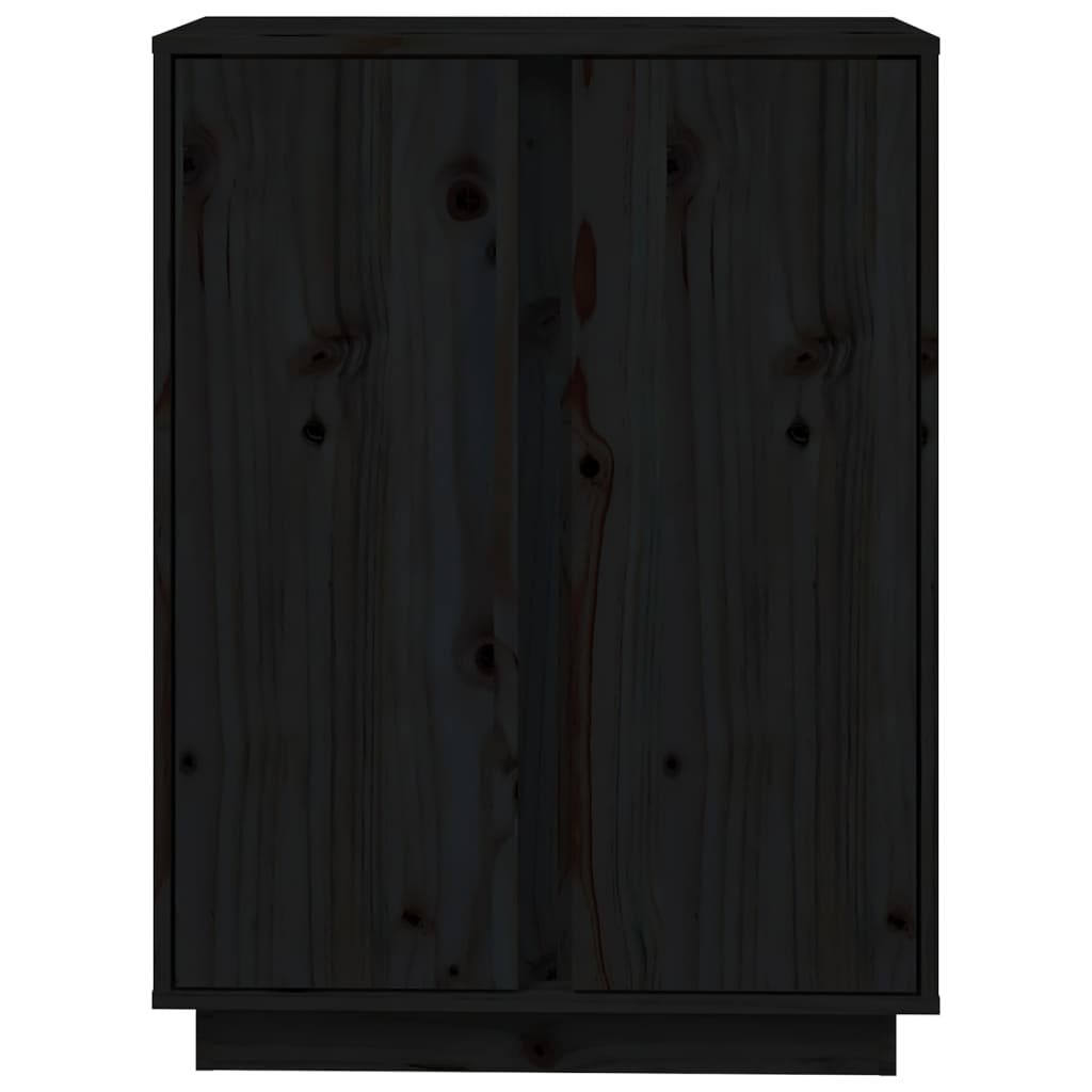 vidaXL Příborník černý 60x35x80 cm masivní borové dřevo