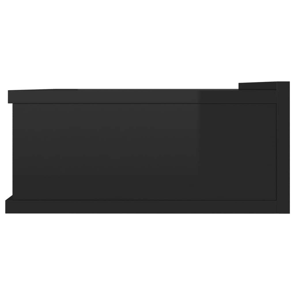 vidaXL Nástěnné noční stolky 2 ks lesklé černé 40x30x15 cm dřevotříska