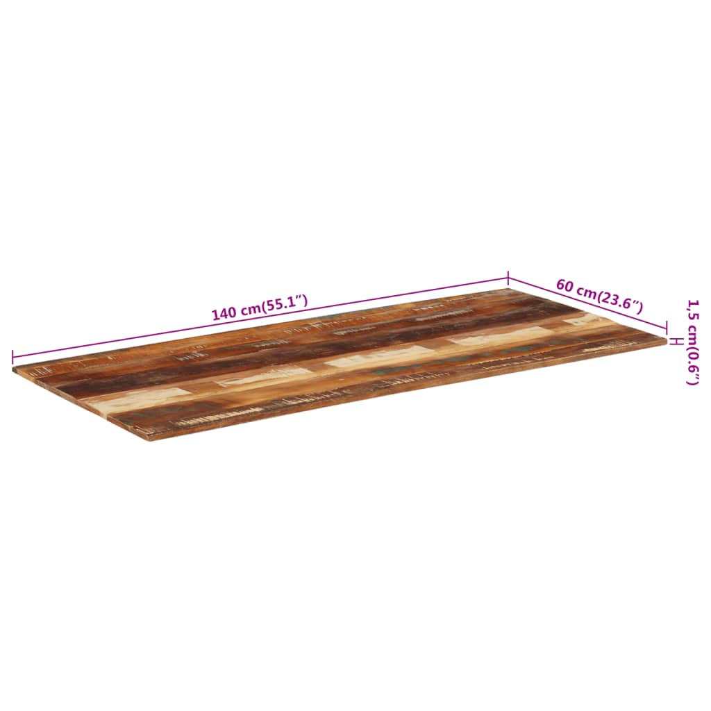 vidaXL Obdélníková stolní deska 60 x 140 cm 15–16 mm recyklované dřevo