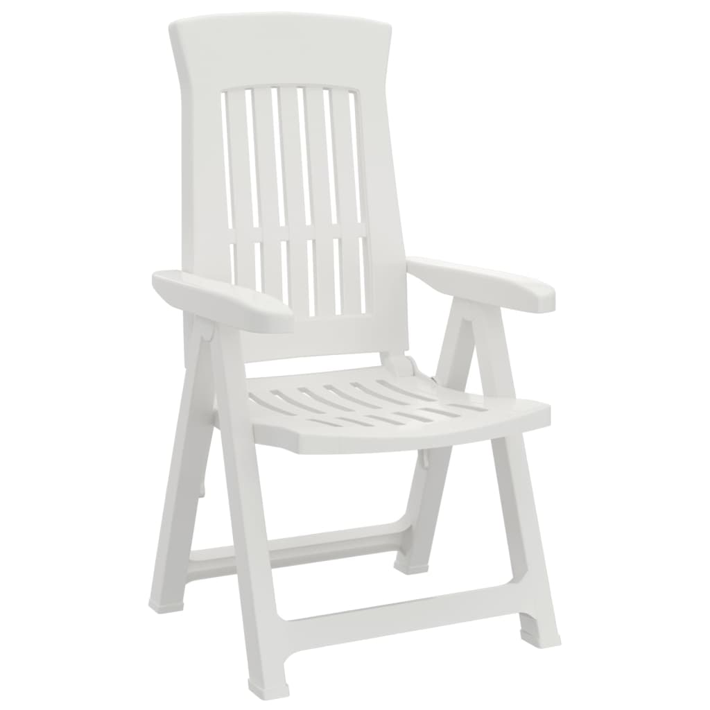 vidaXL Zahradní polohovací židle 2 ks bílé PP