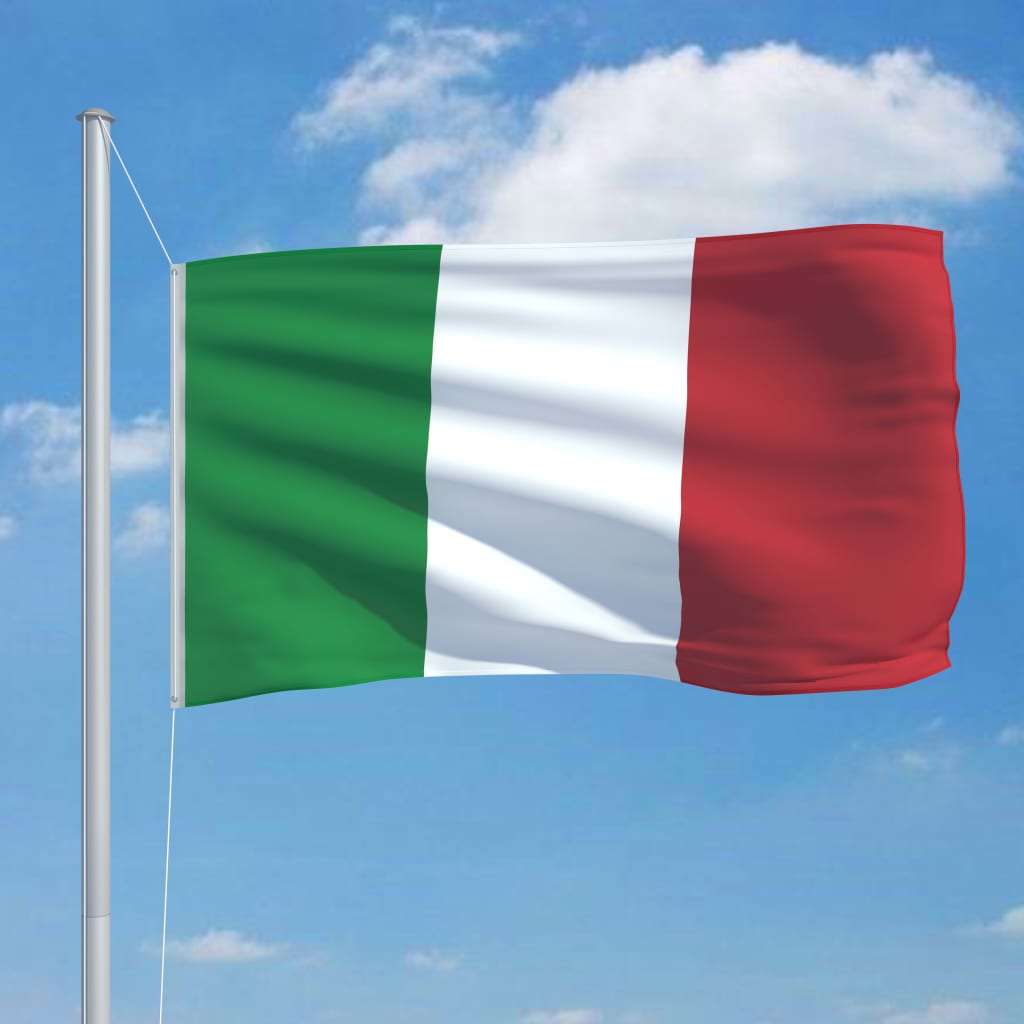 vidaXL Italská vlajka a stožár hliník 6,2 m