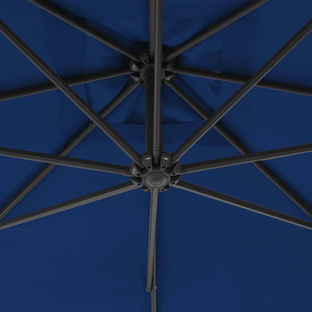 vidaXL Konzolový slunečník s ocelovou tyčí 300 cm azurově modrý