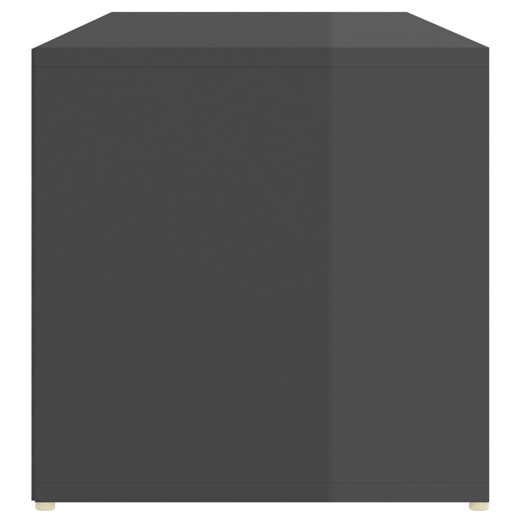 vidaXL Botníková lavice lesklá šedá 105 x 35 x 35 cm dřevotříska