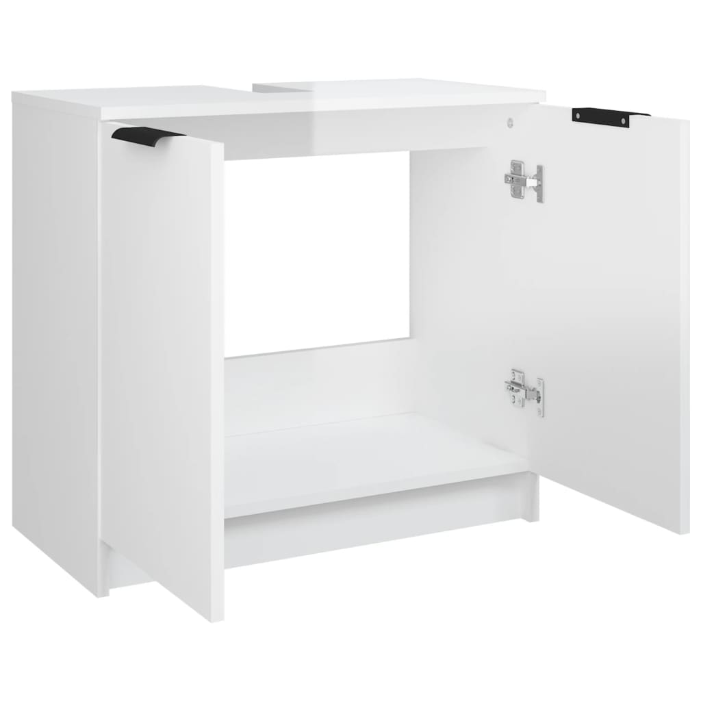 vidaXL Koupelnová skříňka lesklá bílá 64,5x33,5x59 cm kompozitní dřevo