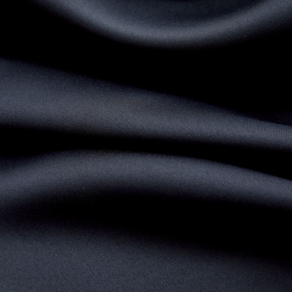 vidaXL Zatemňovací závěs s kovovými kroužky černý 290 x 245 cm