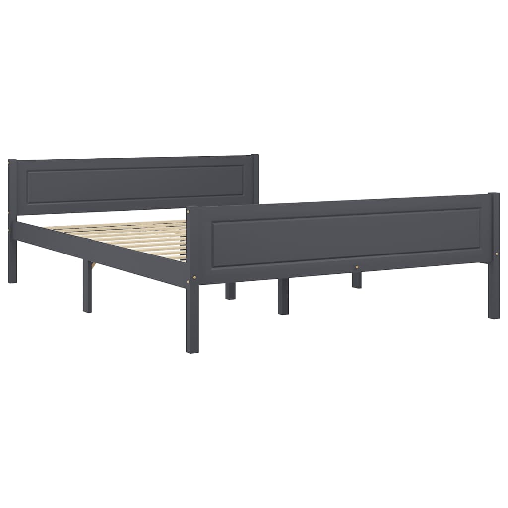 vidaXL Rám postele masivní borové dřevo šedý 160 x 200 cm