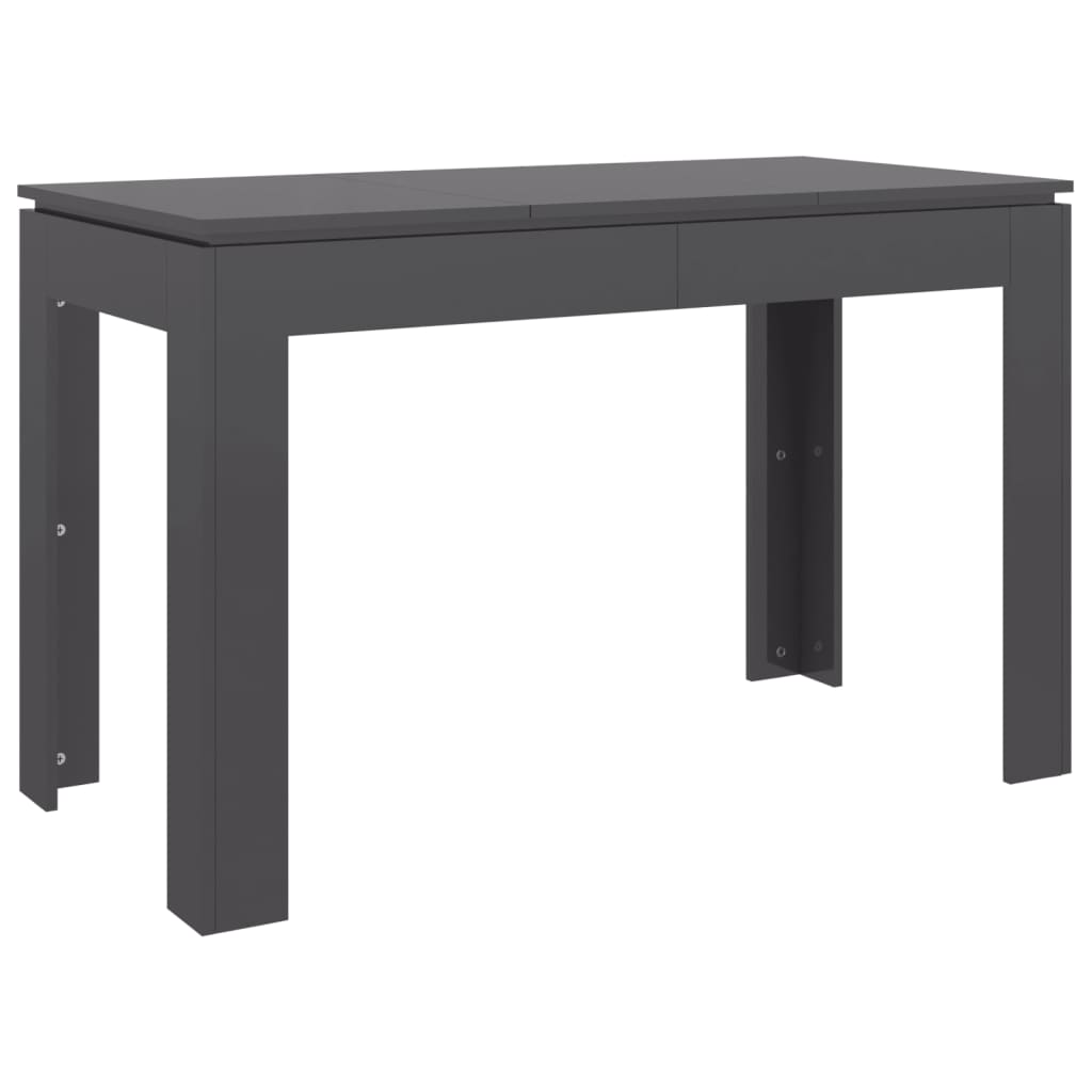 vidaXL Jídelní stůl vysoký lesk šedý 120 x 60 x 76 cm dřevotříska