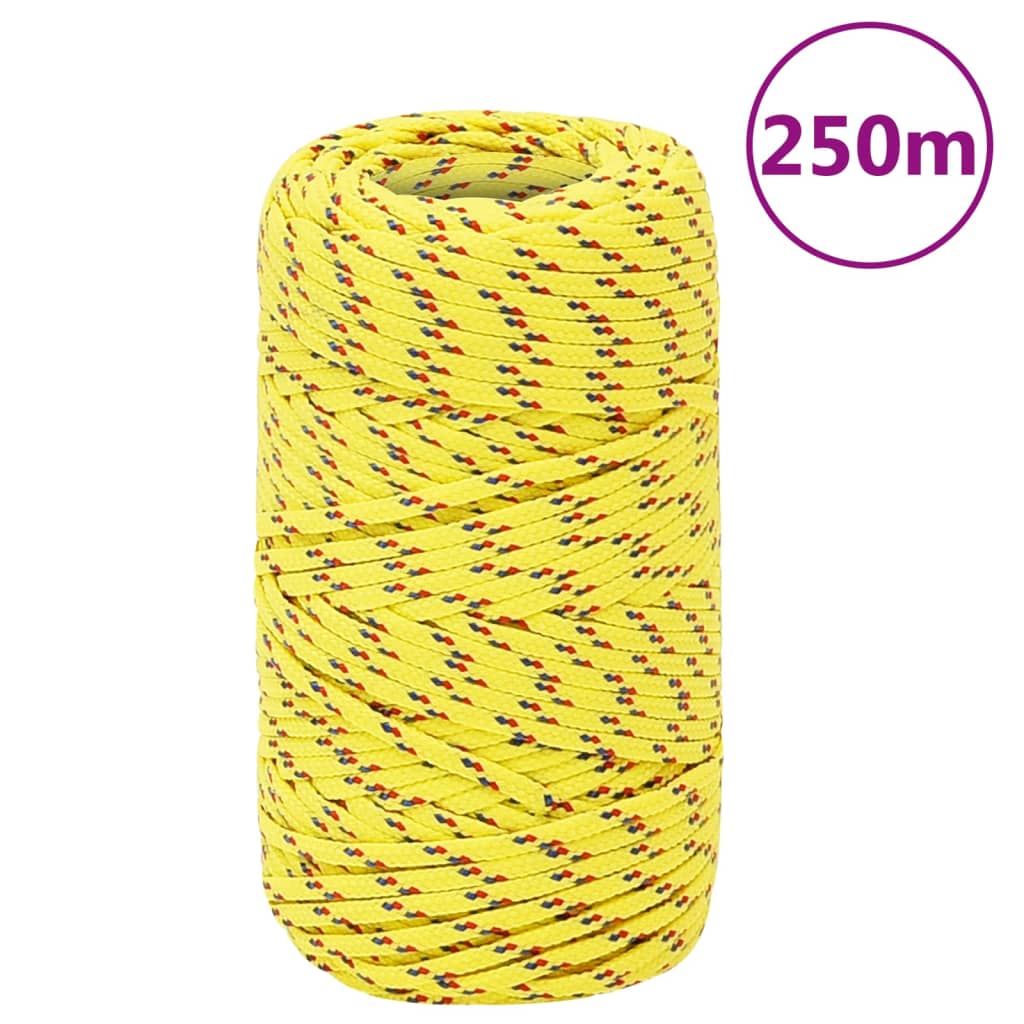 vidaXL Lodní lano žluté 2 mm 250 m polypropylen