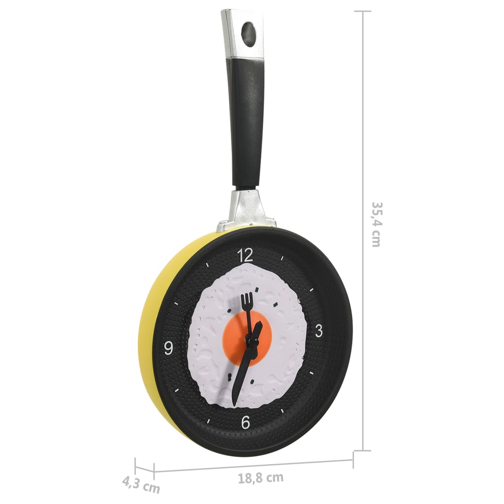 vidaXL Nástěnné hodiny se smaženým vejcem a pánví 18,8 cm