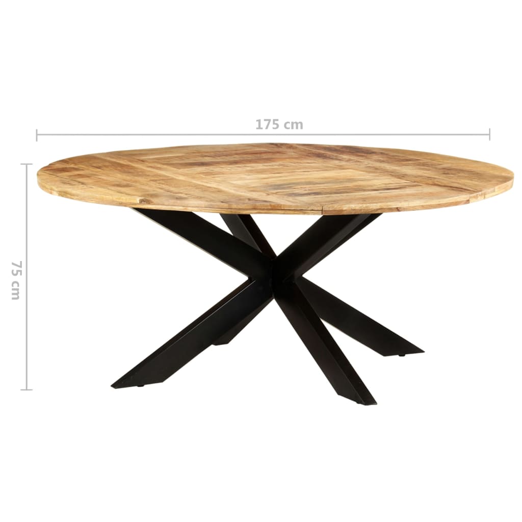 vidaxXL Jídelní stůl kulatý 175 x 75 cm hrubé mangovníkové dřevo