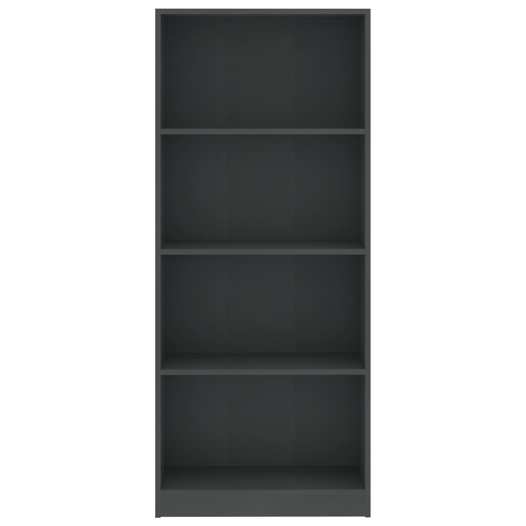 vidaXL Knihovna se 4 policemi šedá 60 x 24 x 142 cm dřevotříska