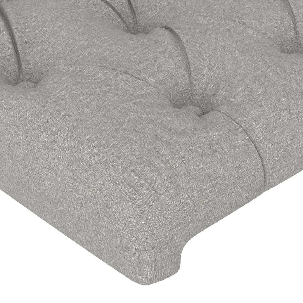 vidaXL Čelo postele s LED světle šedé 80x7x118/128 cm textil