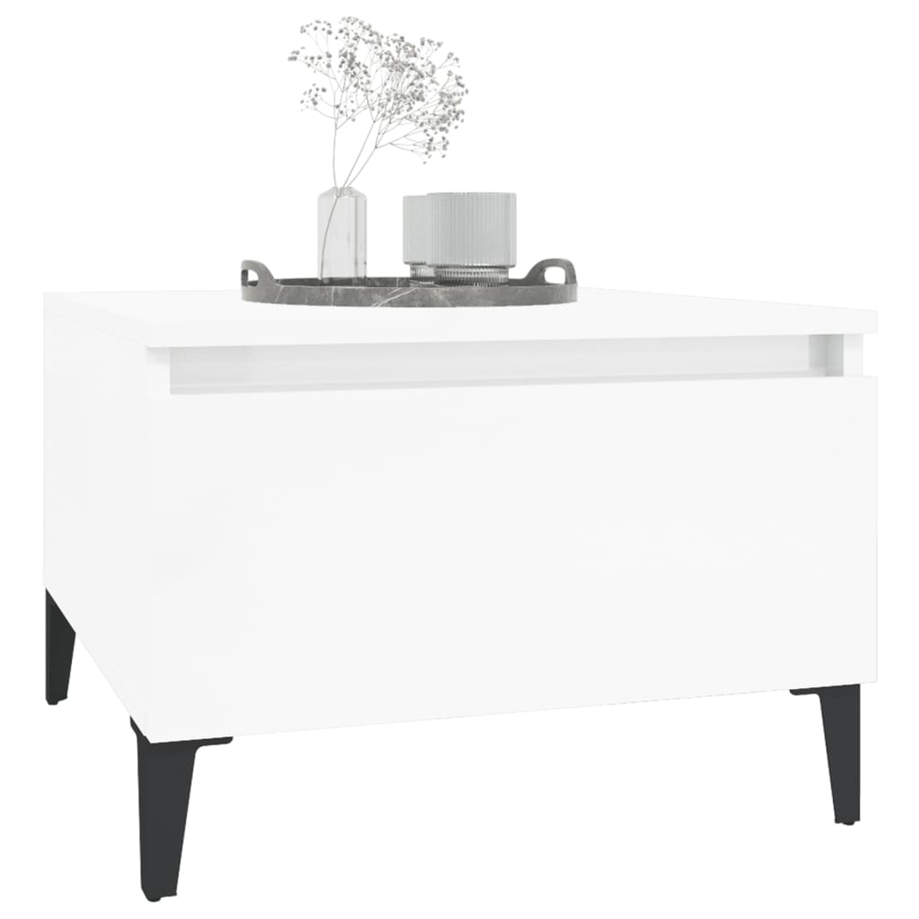 vidaXL Odkládací stolek bílý vysoký lesk 50x46x35 cm kompozitní dřevo