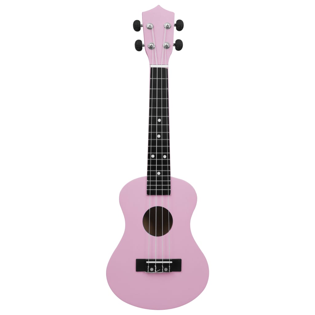 vidaXL Set soprano ukulele s obalem pro děti růžové 23"