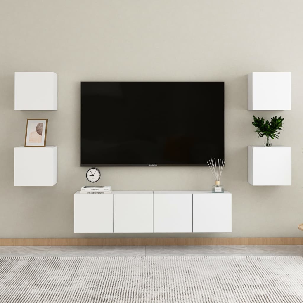 vidaXL Nástěnná TV skříňka bílá 30,5 x 30 x 30 cm