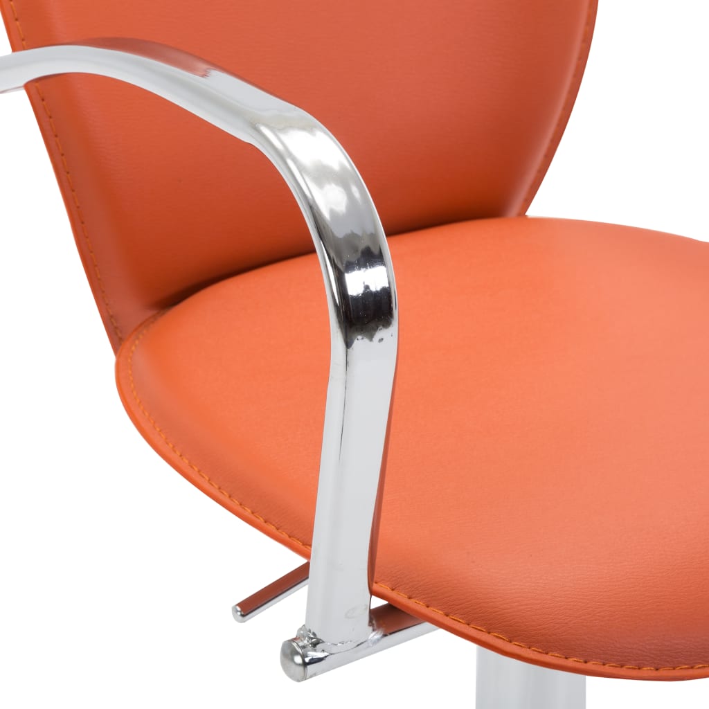 vidaXL Barová stolička s područkami oranžová umělá kůže