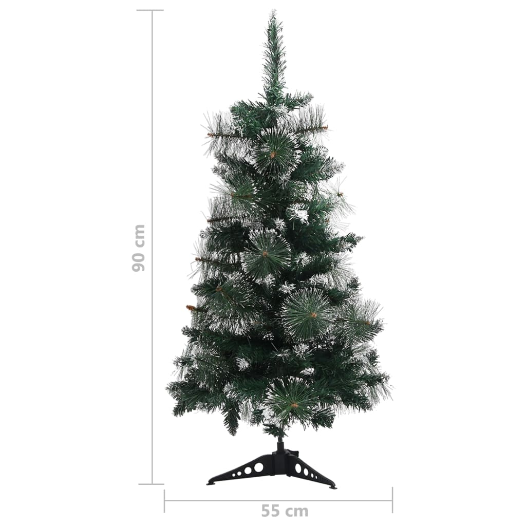 vidaXL Umělý vánoční stromek se stojanem zelenobílý 90 cm PVC