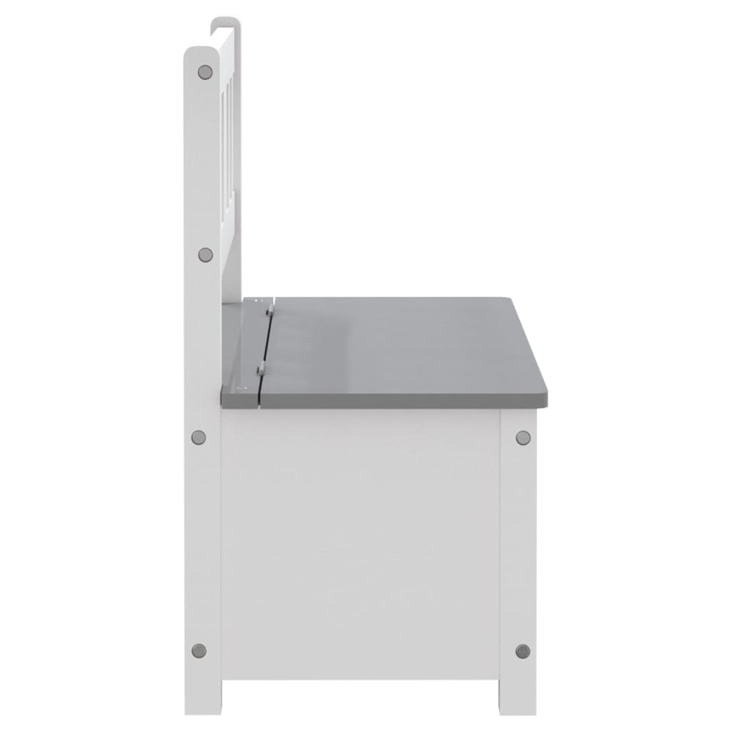 vidaXL Dětská úložná lavice bílá a šedá 60 x 30 x 55 cm MDF