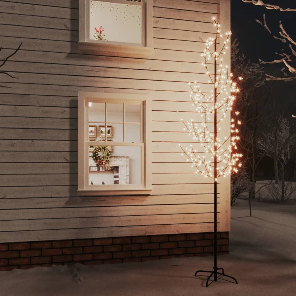 vidaXL Rozkvetlá třešeň s 368 teplými bílými LED 300 cm