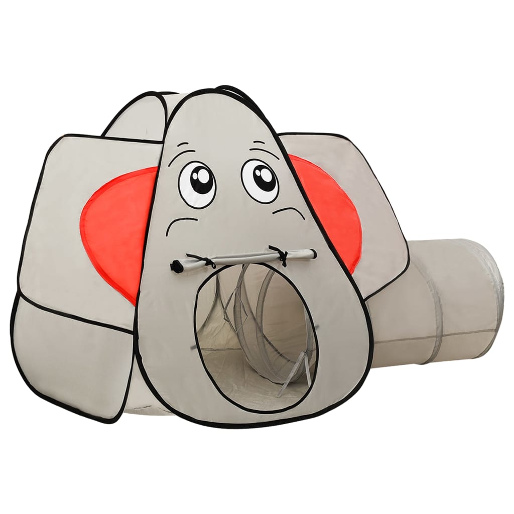 vidaXL Dětský stan na hraní motiv slona s 250 míčky šedý 174x86x101 cm