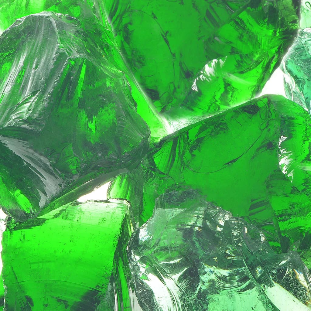vidaXL Gabionové kameny skleněné zelené 60–120 mm 25 kg