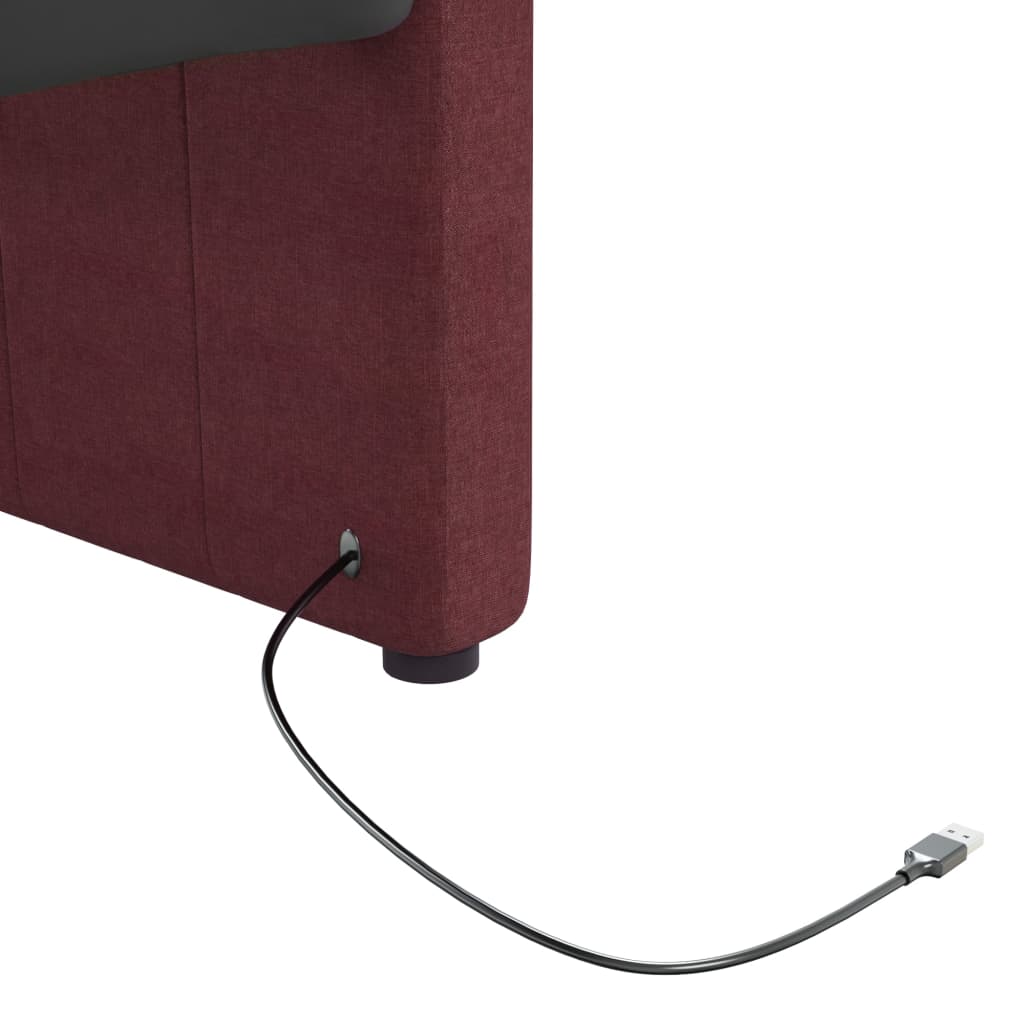 vidaXL Válenda s matrací a USB fialová textil 90 x 200 cm