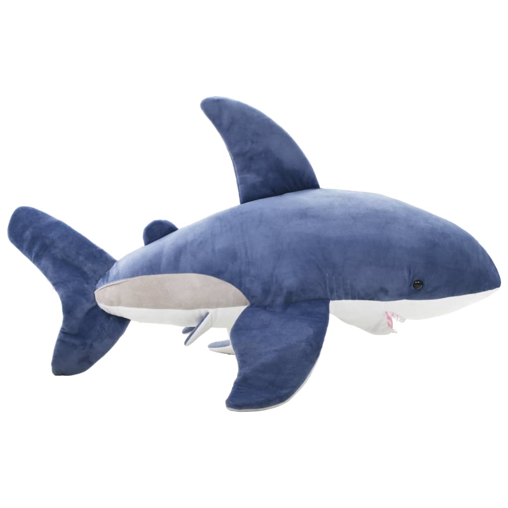 vidaXL Plyšový bílý žralok k mazlení modrý a bílý
