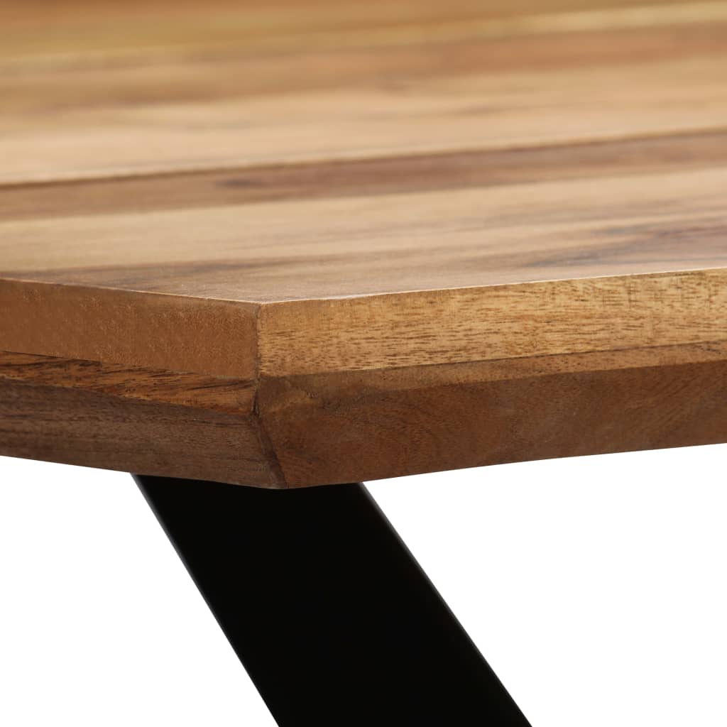 vidaXL Jídelní stůl z masivního akáciového dřeva a oceli 180x90x76 cm