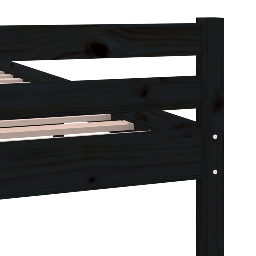 vidaXL Rám postele černý masivní dřevo 120 x 190 cm Small Double