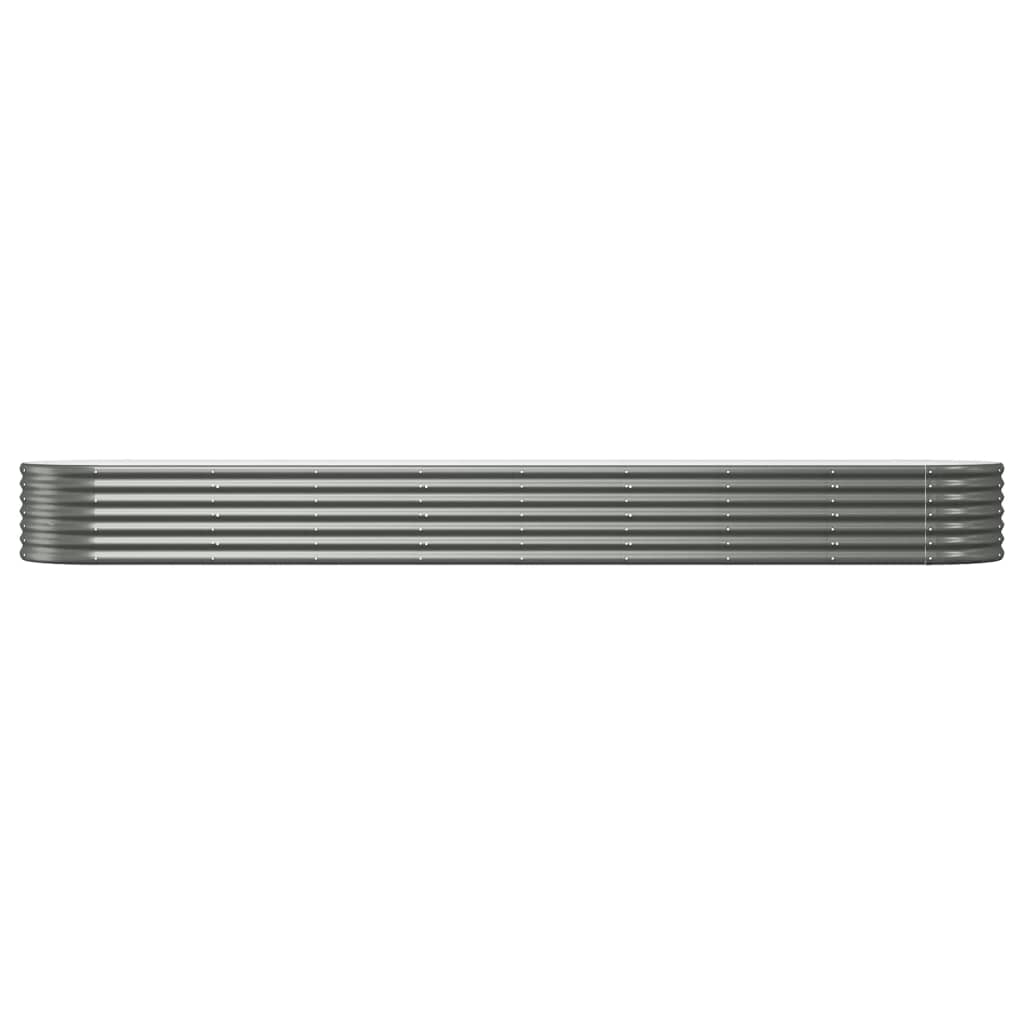 vidaXL Vyvýšený záhon práškově lakovaná ocel 368x80x36 cm šedý