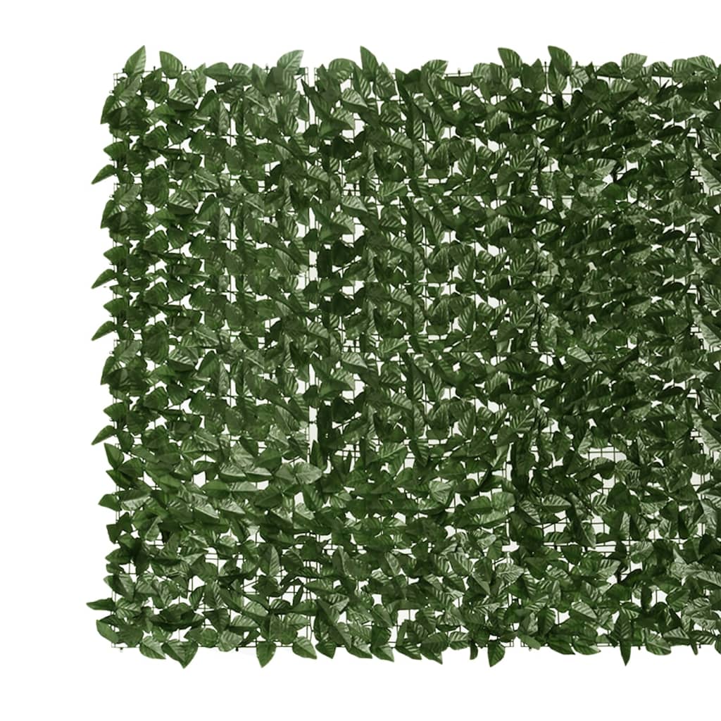 vidaXL Balkónová zástěna s tmavě zelenými listy 600 x 150 cm