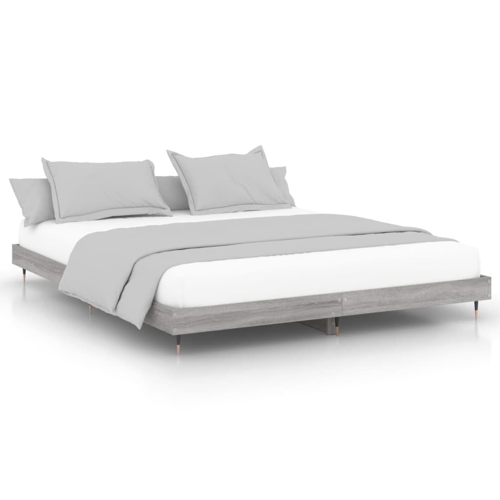 vidaXL Rám postele šedý sonoma 160 x 200 cm kompozitní dřevo