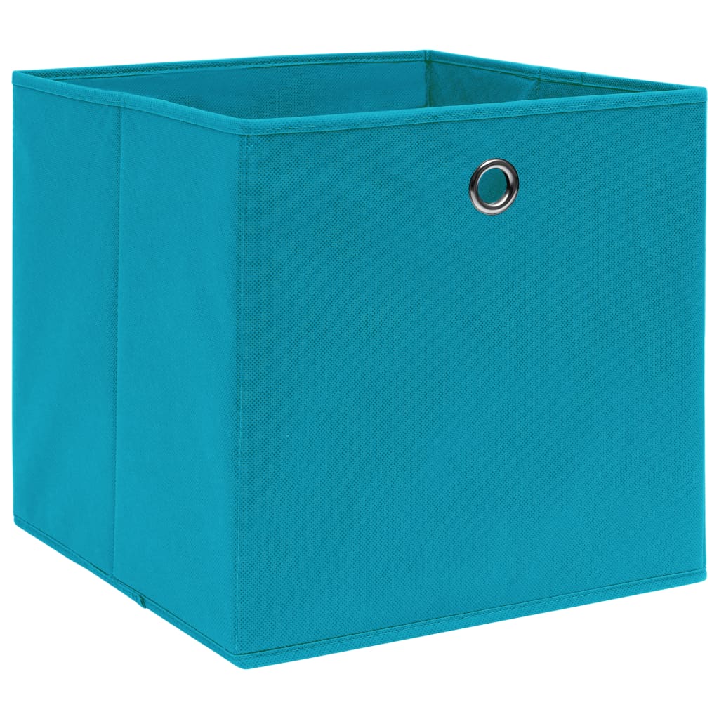 vidaXL Úložné boxy 10 ks netkaná textilie 28 x 28 x 28 cm bledě modré
