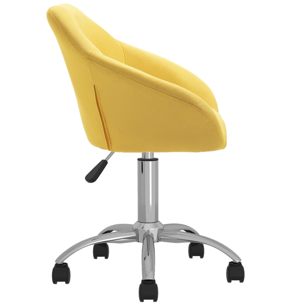 vidaXL Otočné jídelní židle 2 ks žluté textil
