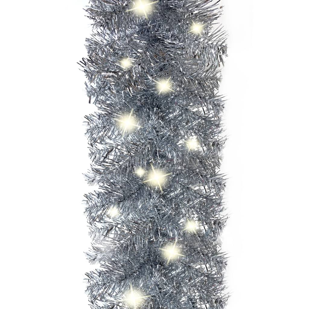 vidaXL Vánoční girlanda s LED světýlky 10 m stříbrná