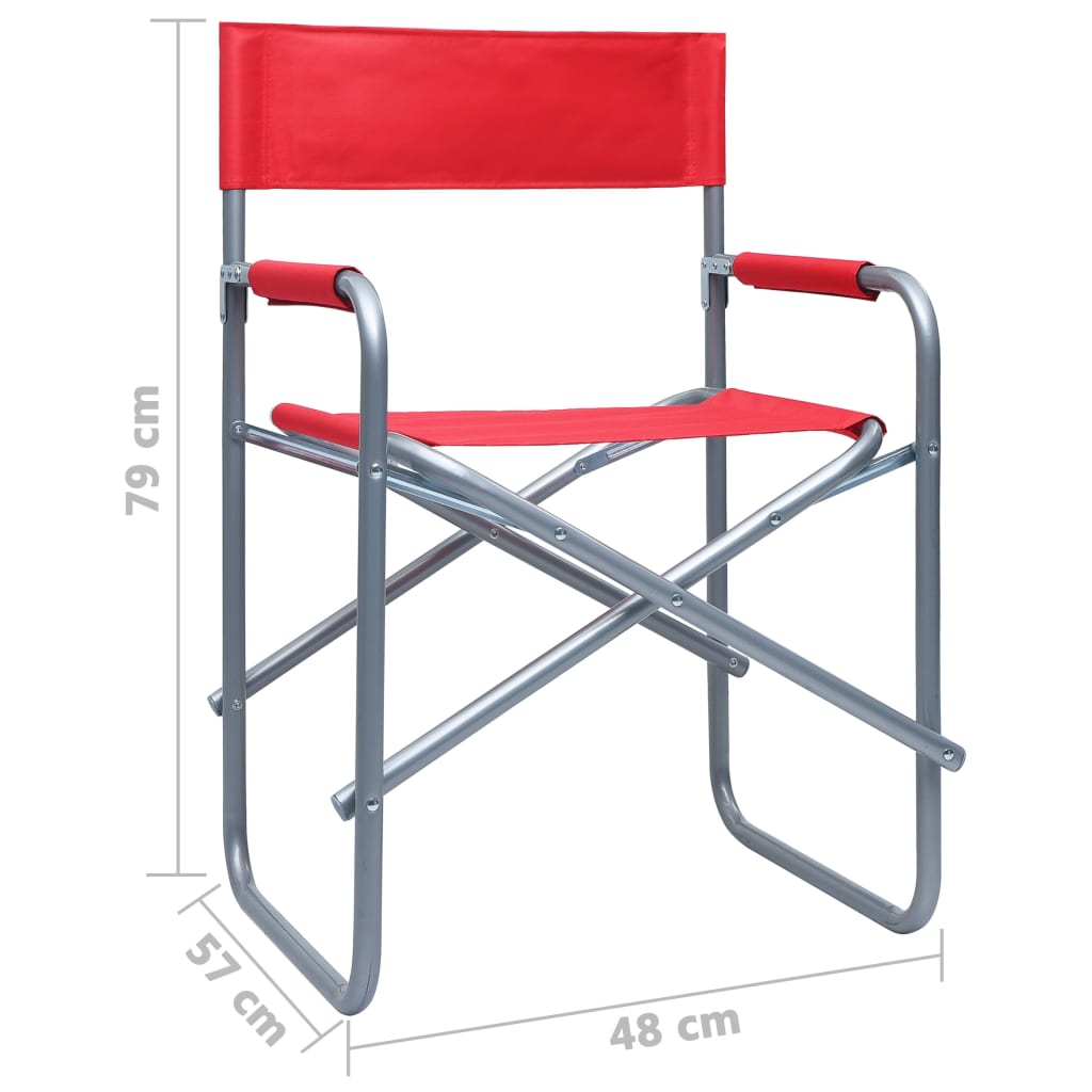 vidaXL Režisérské židle 2 ks ocel červené