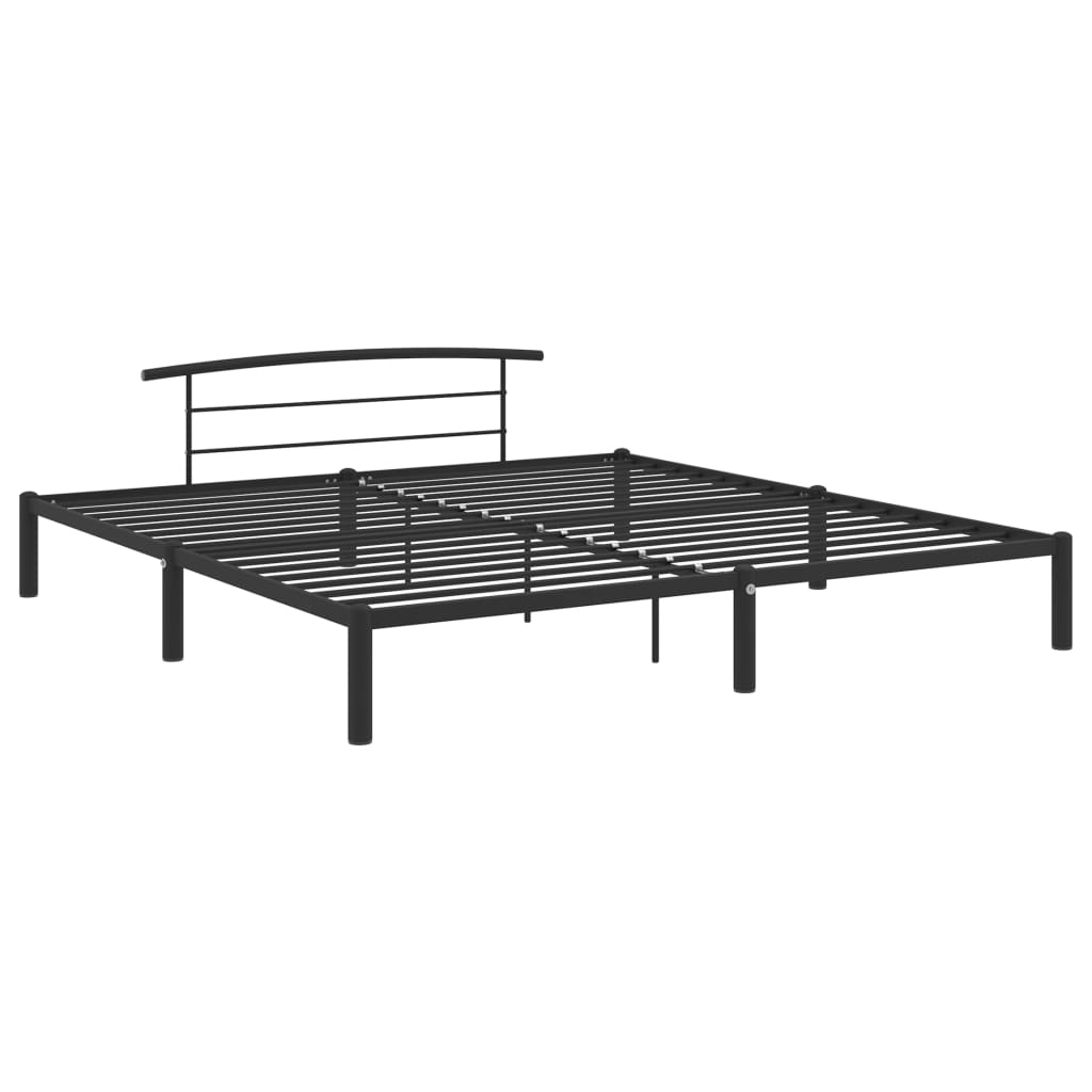 vidaXL Rám postele černý kovový 180 x 200 cm