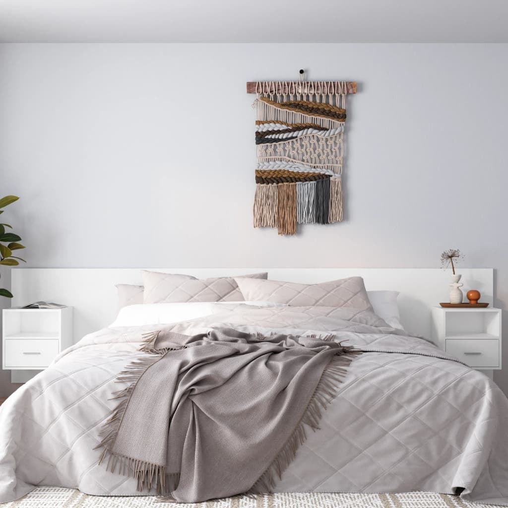 vidaXL Čelo postele se skříňkami bílé kompozitní dřevo