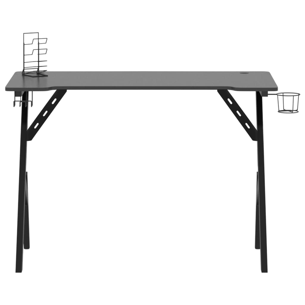 vidaXL Herní stůl s nohami ve tvaru Y černý 110 x 60 x 75 cm