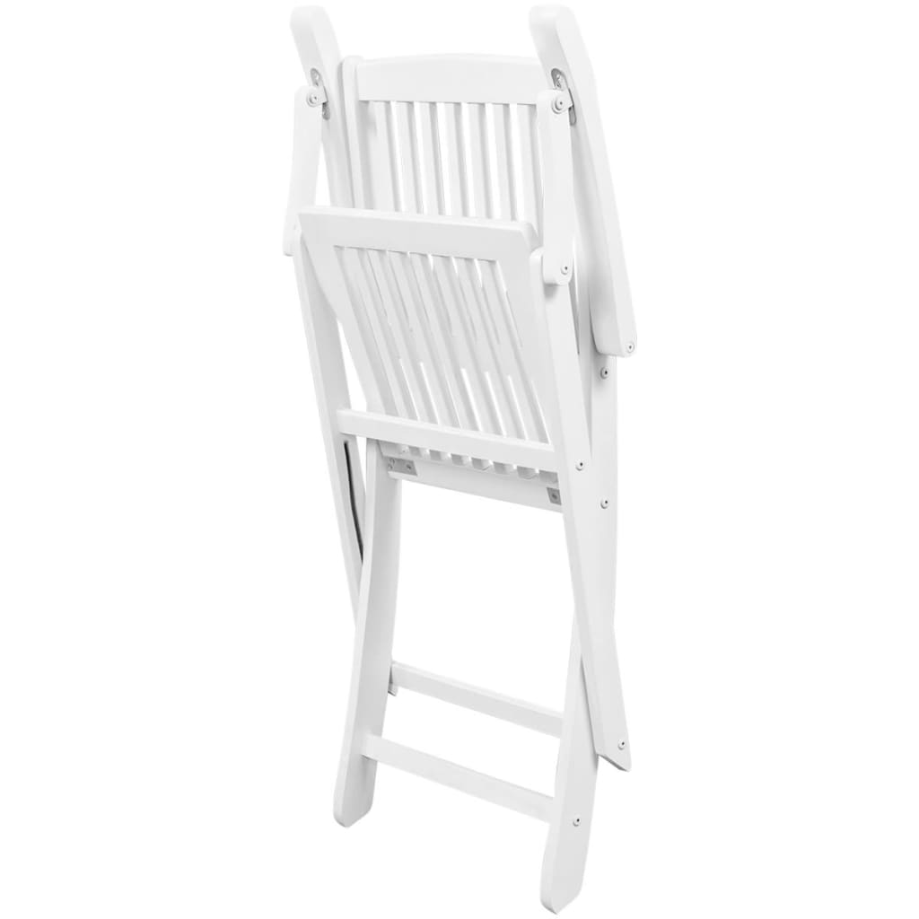 vidaXL Skládací zahradní židle 2 ks masivní akácie bílé