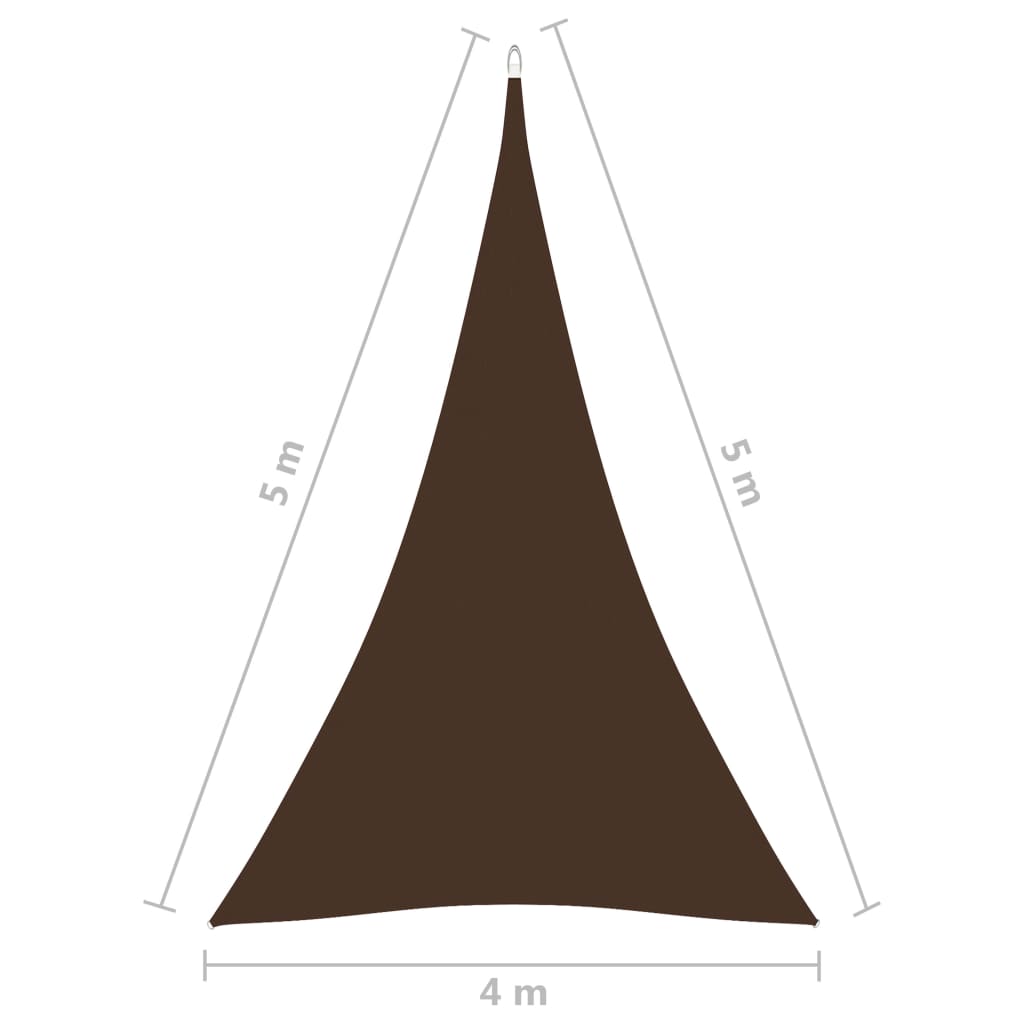 vidaXL Stínící plachta oxfordská látka trojúhelníková 4x5x5 m hnědá
