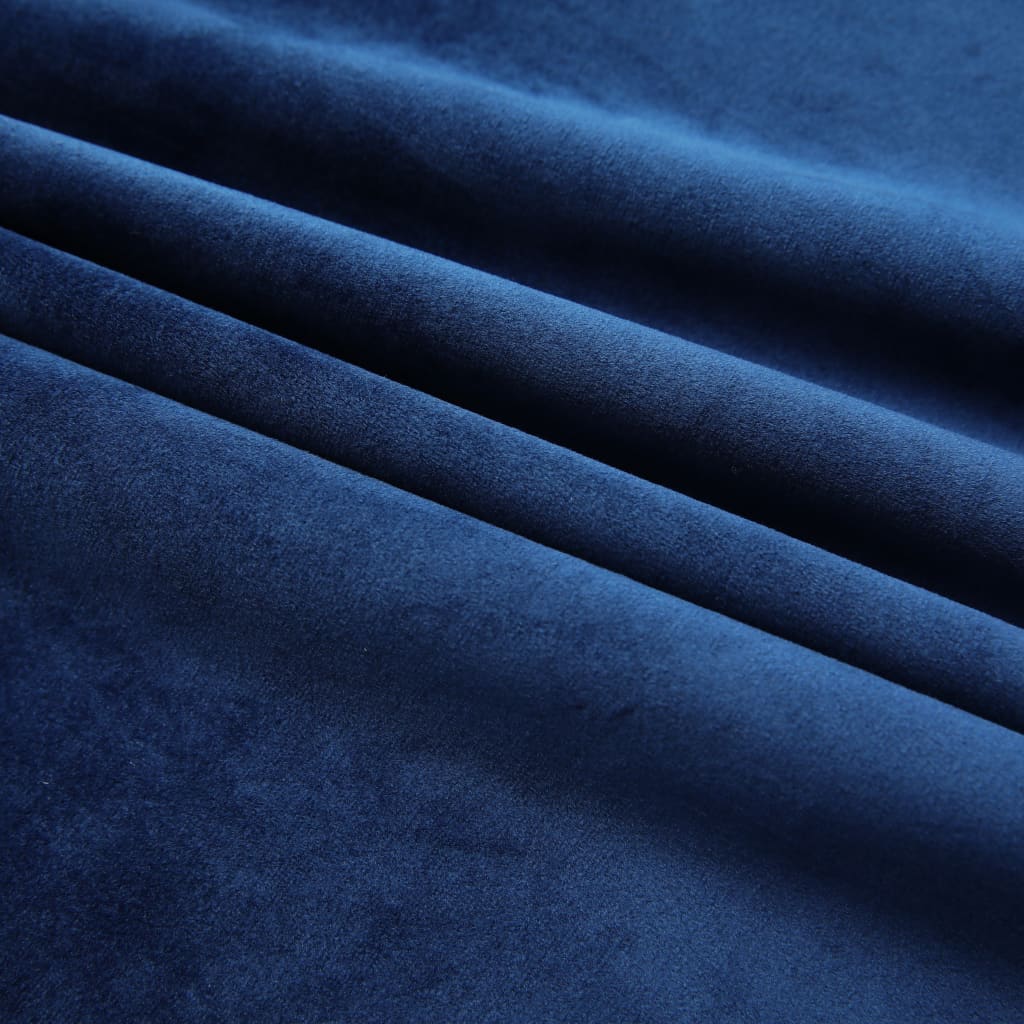 vidaXL Zatemňovací závěsy s háčky 2 ks sametové tmavě modré 140x245 cm