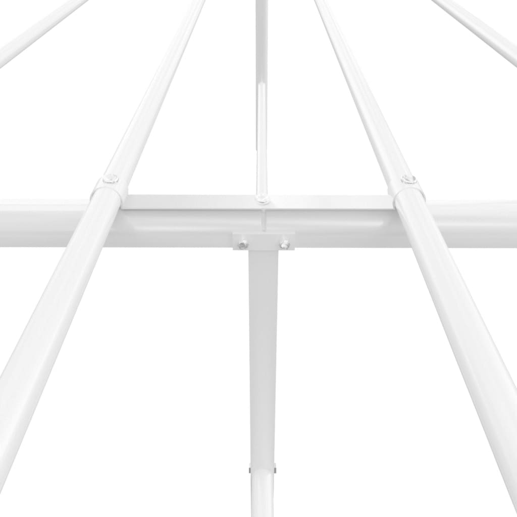vidaXL Kovový rám postele s hlavovým a nožním čelem bílý 150 x 200 cm
