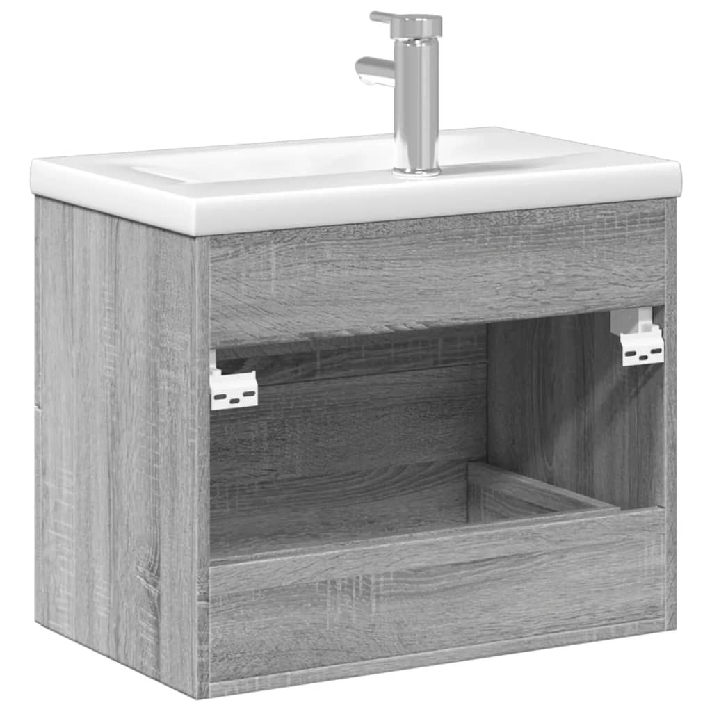 vidaXL Koupelnová skříňka se zápustným umyvadlem šedá sonoma